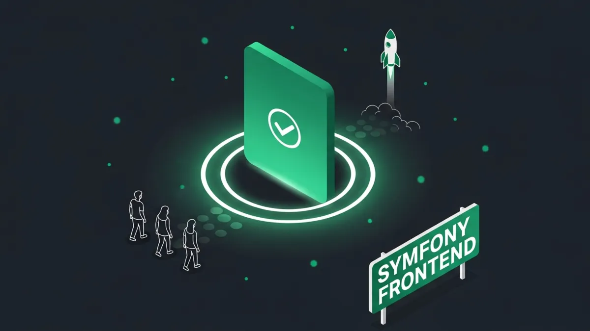 Grüne Fläche mit Häkchen und Fokusrahmen, davor kleine Figuren und eine Rakete