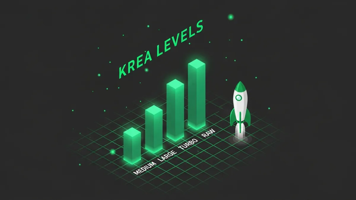 Grüne Bar Chart Infografik vier aufsteigende Balken Krea 2 Varianten Medium Large Turbo Raw